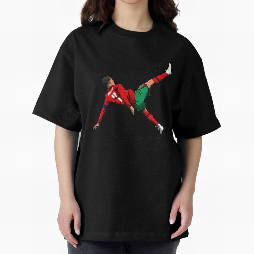 Cristiano Ronaldo 910th Goal Bicycle Kick Tribute Oversized T-Shirt Join Global Football Passion for FIFA World Cup 2026 USA Canada Mexico, Built around Messi, England, Football History, Final Match Energy, Crowd Noise and Once in a Lifetime