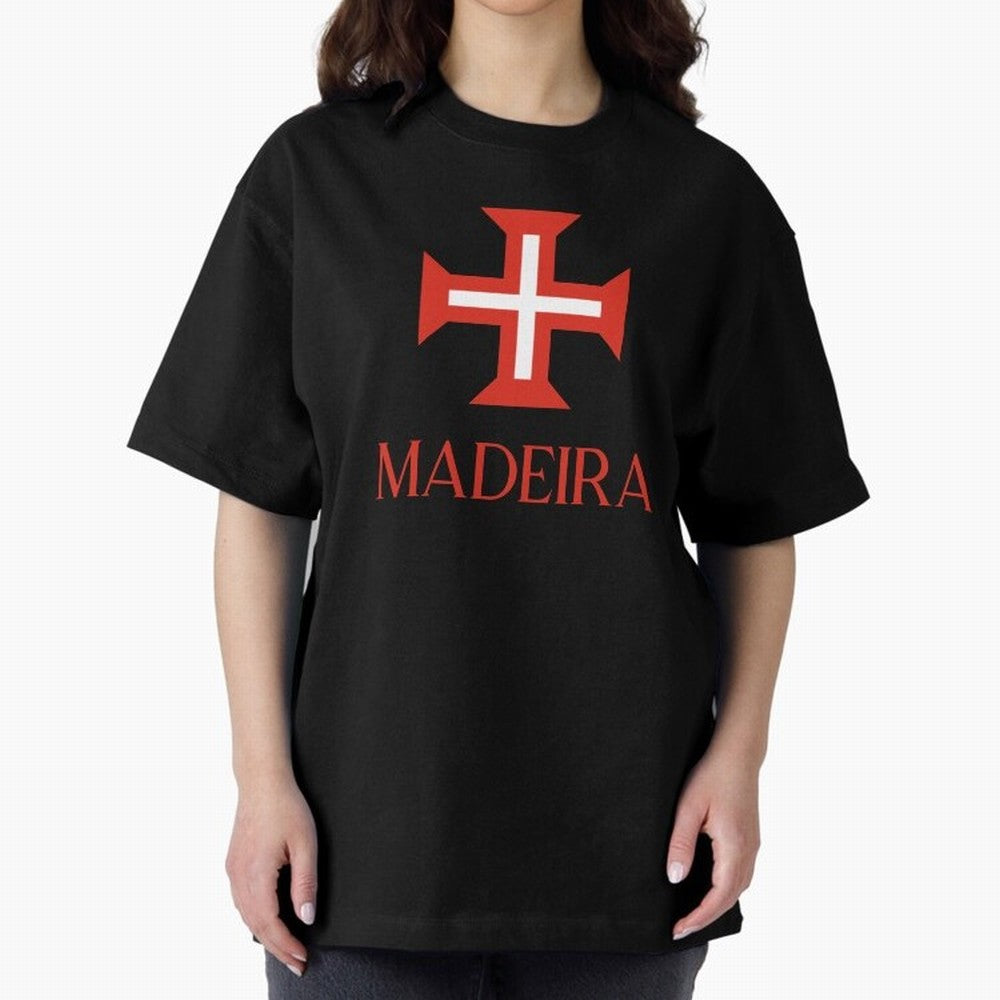 Madeira red Oversized T-Shirt Bring Champion Energy into Global Football Passion for FIFA World Cup 2026 Group Stage, Centered on CR7, Netherlands, Global Supporter Spirit, Legendary Goals, National Colors and Tournament Celebration; Perfect for