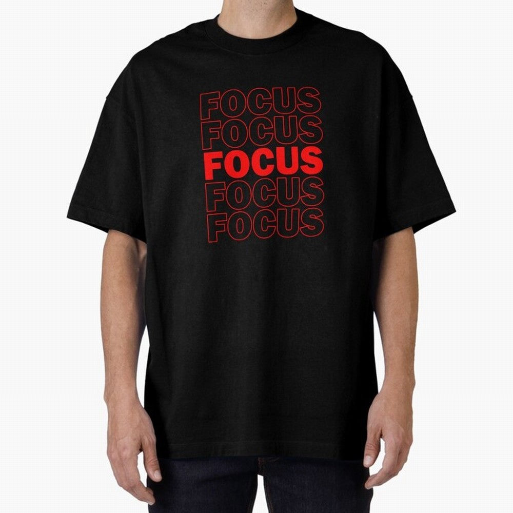 Focus Focus Focus (Red) Oversized T-Shirt Showcase FIFA World Cup 2026 Centered on Cristiano Ronaldo, Argentina and Brazil Energy, Classic Soccer Heritage, Championship Pressure, Fan Loyalty and International Pride; Perfect for People Who Love