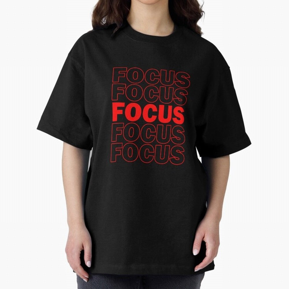 Focus Focus Focus (Red) Oversized T-Shirt Showcase FIFA World Cup 2026 Centered on Cristiano Ronaldo, Argentina and Brazil Energy, Classic Soccer Heritage, Championship Pressure, Fan Loyalty and International Pride; Perfect for People Who Love