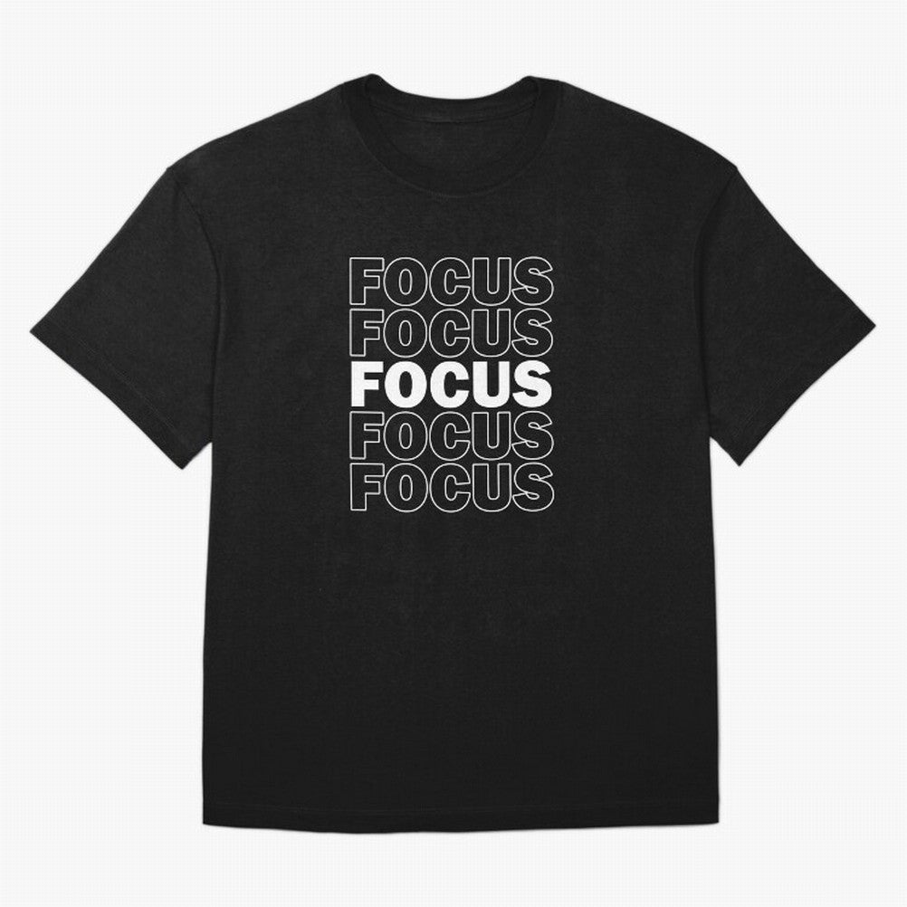 Focus Focus Focus (White Design) Oversized T-Shirt Show Fan Pride Across Global Football Passion for FIFA World Cup 2026 USA Canada Mexico, Driven by Messi, Spain, Football Festival Excitement, Trophy Ambitions, Country Rivalries and Star Player