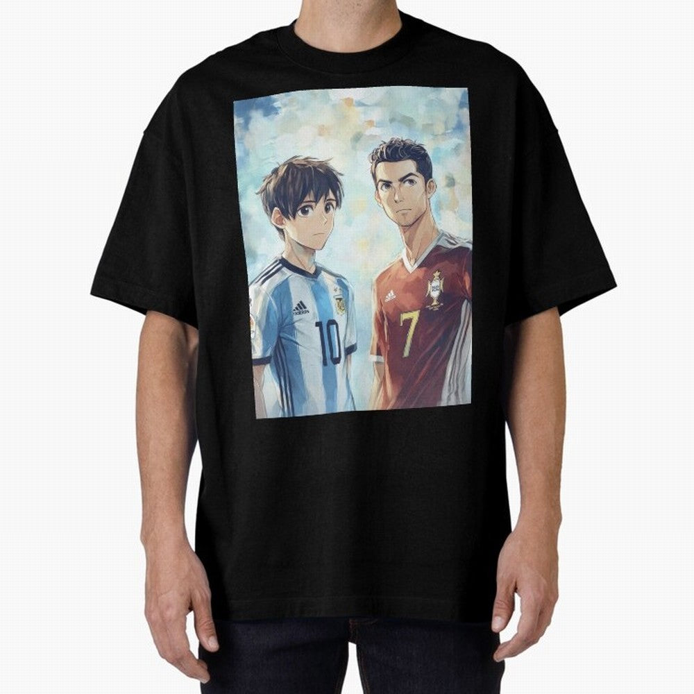 Lionel Messi and Cristiano Ronaldo Oversized T-Shirt Show Match Day Excitement for FIFA World Cup 2026 USA Canada Mexico Featuring Messi, CR7 and Mbappe, Portugal Energy, Soccer Culture, Superstar Moments, National Team Dreams and Competitive Fire;