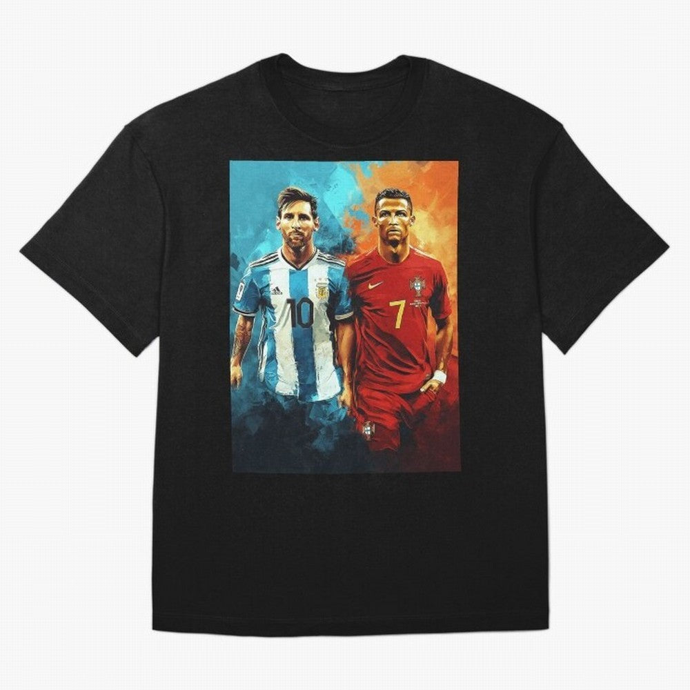 Lionel Messi and Cristiano Ronaldo Oversized T-Shirt Feel the Roar of FIFA World Cup 2026 Group Stage Spirit, Inspired by Spain, Mbappe and Neymar, Football Passion, Legendary Performances, Festival Vibes and Supporter Community; Built for