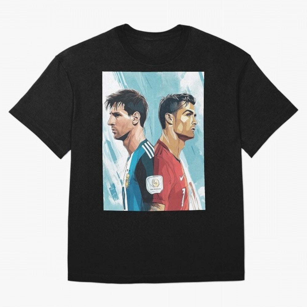 Lionel Messi and Cristiano Ronaldo Oversized T-Shirt Celebrate the Biggest Stage of FIFA World Cup 2026 Group Stage Spirit, Highlighting Portugal, Neymar, Haaland and Cristiano Ronaldo, Stadium Chants, National Pride, Trophy Dreams and