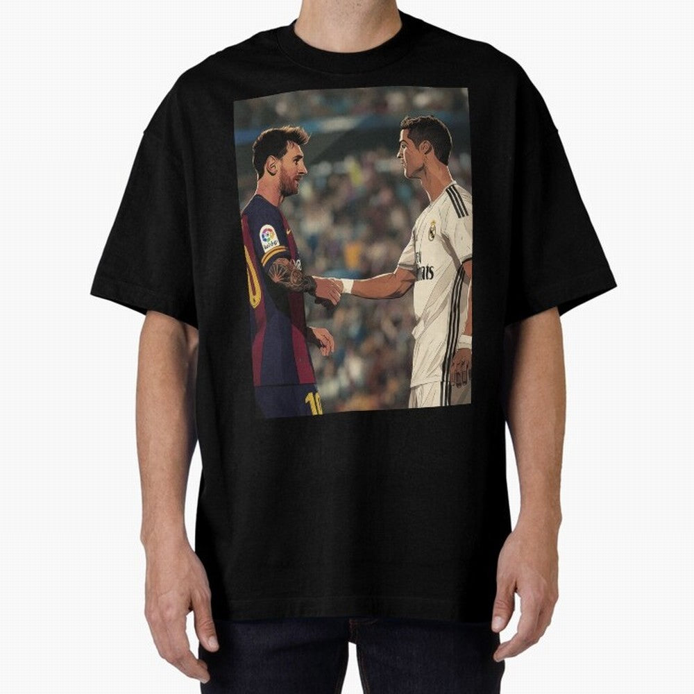 Lionel Messi and Cristiano Ronaldo Oversized T-Shirt Make Your Look Match the FIFA World Cup 2026 USA Canada Mexico Journey through Messi, Neymar and Mbappe Highlights, England, France and Netherlands Pride, Game Day Rituals, Football Legends,
