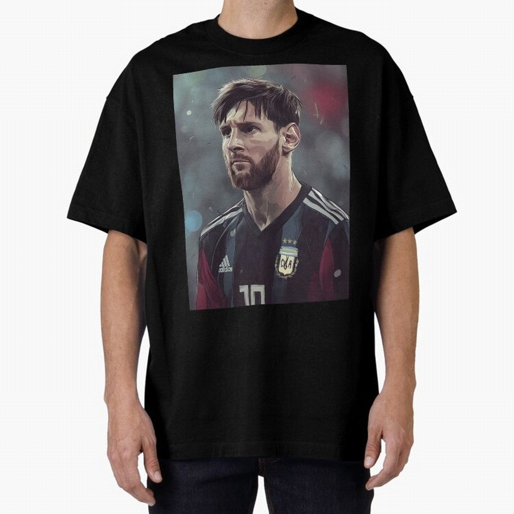 Lionel Messi Oversized T-Shirt Celebrate National Team Dreams in FIFA World Cup 2026 USA Canada Mexico for Fans of CR7 and Messi and Argentina and Brazil, Bringing Fan Favorite Moments, National Team Passion, Big Match Drama and Soccer History;