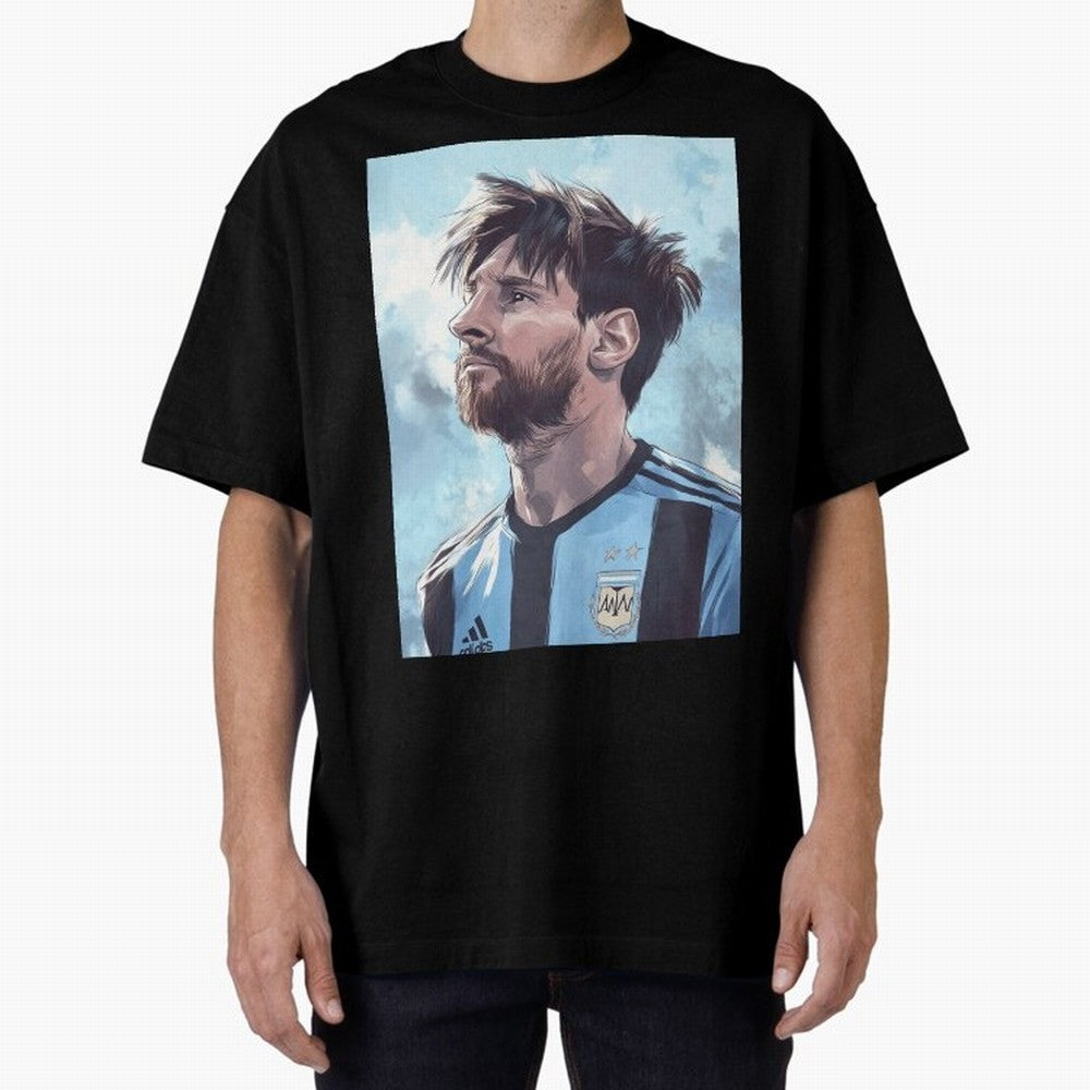 Lionel Messi Oversized T-Shirt Represent FIFA World Cup 2026 Group Stage Spirit, Centered on France and Portugal, Haaland, Football History, Final Match Energy, Crowd Noise and Once in a Lifetime Moments; Created for Match Day Parties, Soccer