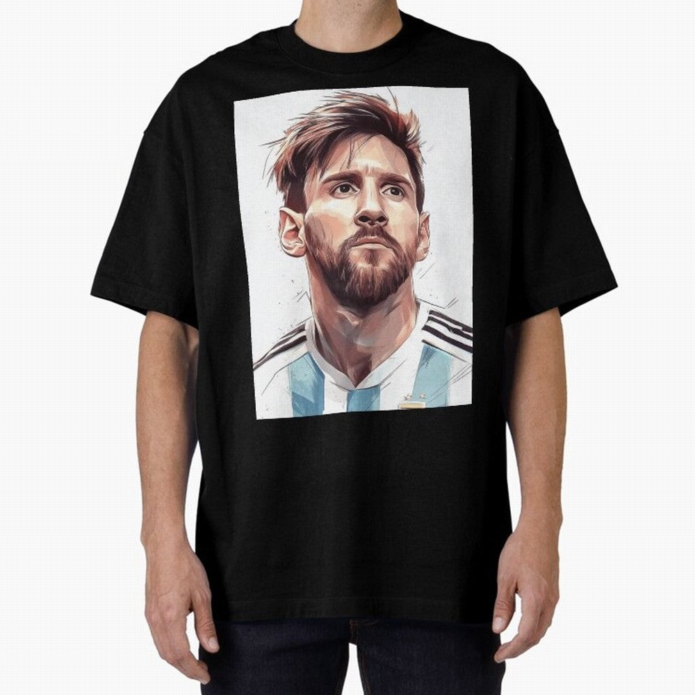 Lionel Messi Oversized T-Shirt Cheer through Every Moment of FIFA World Cup 2026 USA Canada Mexico for Fans of Messi, Neymar and Mbappe and Argentina, France and Brazil, Bringing Game Day Rituals, Football Legends, Country Pride and the Road to the
