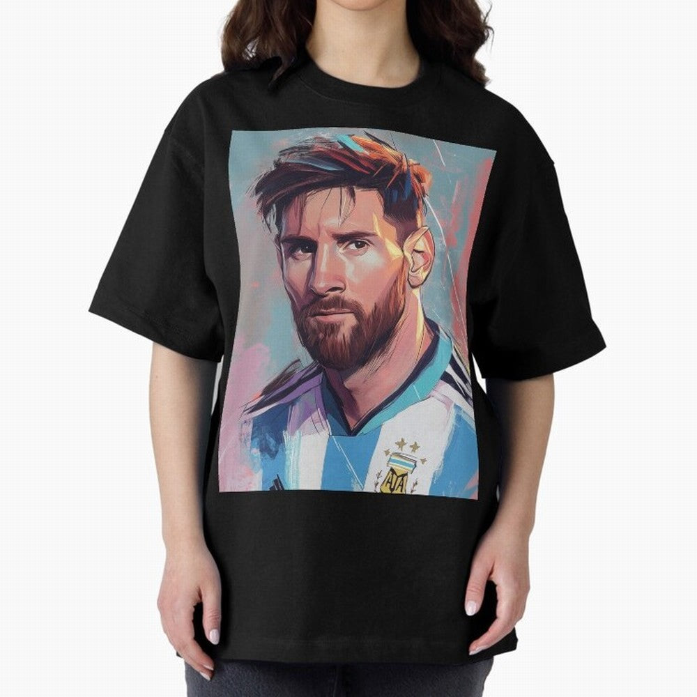 Lionel Messi Oversized T-Shirt Bring World Football Passion into FIFA World Cup 2026 Highlighting Neymar, Haaland and Cristiano Ronaldo, Brazil Energy, Retro Football Energy, Iconic Rivalries, Trophy Chase Drama and Stadium Atmosphere; Perfect for