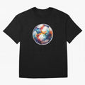 Football Soccer Ball Watercolor Illustration Drawing (Light Red BG) Oversized T-Shirt Honor the Beautiful Game during FIFA World Cup 2026 for Fans of Cristiano Ronaldo and Brazil, Bringing Football History, Final Match Energy, Crowd Noise and Once