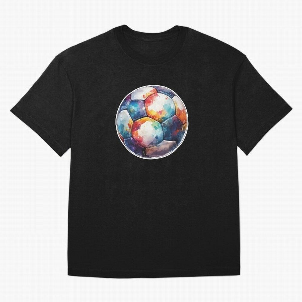 Football Soccer Ball Watercolor Illustration Drawing (Light Red BG) Oversized T-Shirt Honor the Beautiful Game during FIFA World Cup 2026 for Fans of Cristiano Ronaldo and Brazil, Bringing Football History, Final Match Energy, Crowd Noise and Once