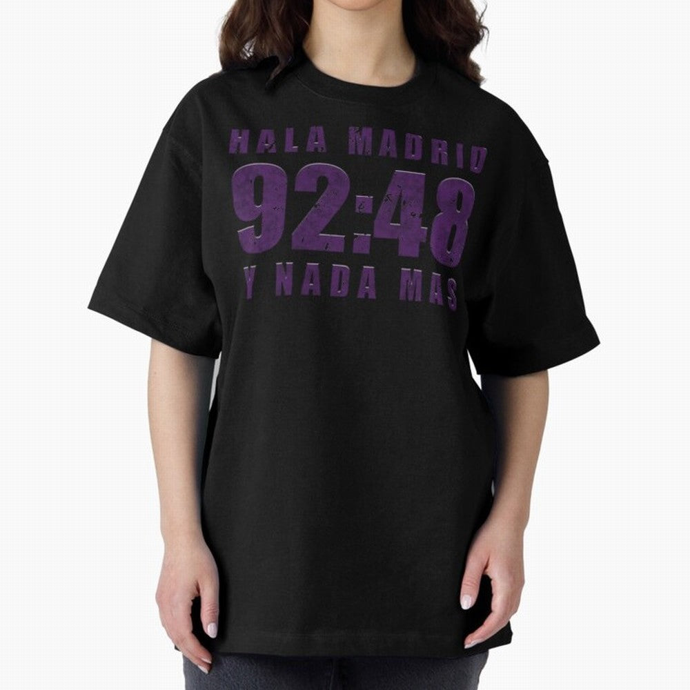 La Decima ChL 92:48 Madrid Hala Madrid Y Nada Mas History Made Madrid Bernabeu Football Soccer Legendary Oversized T-Shirt Bring Stadium Energy to Match Day Hype around FIFA World Cup 2026, Mbappe, Portugal, Worldwide Fan Energy, Dramatic Goals,