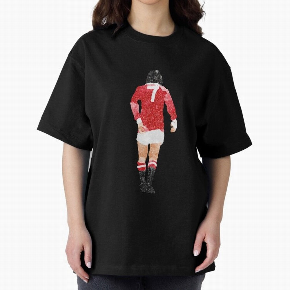 George Best watercolour Manchester United Football Northern Ireland Legend number 7 Man United Red D Oversized T-Shirt Celebrate Soccer Greatness during FIFA World Cup 2026 for Fans of Cristiano Ronaldo and England and Germany, Bringing Football