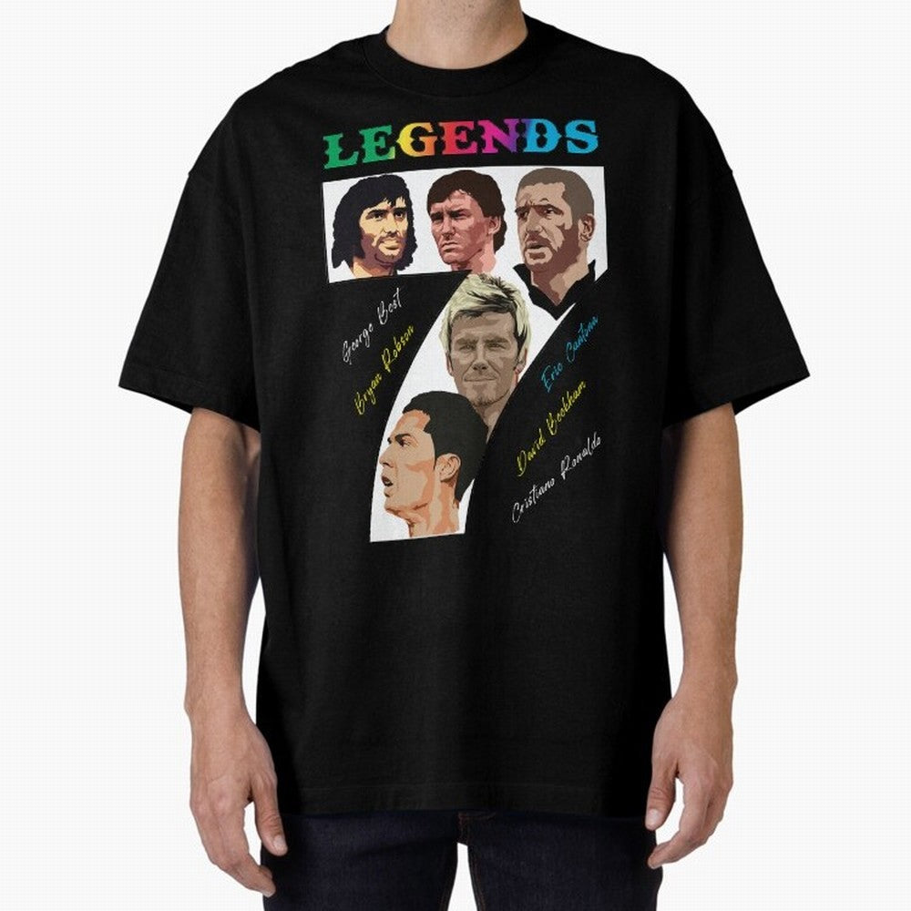 LEGENDS OF FOOTBALL Oversized T-Shirt Bring Bold Fan Energy to FIFA World Cup 2026 Group Stage Spirit, Driven by Netherlands, Messi, CR7 and Mbappe, Fan Favorite Moments, National Team Passion, Big Match Drama and Soccer History; Made for Die Hard