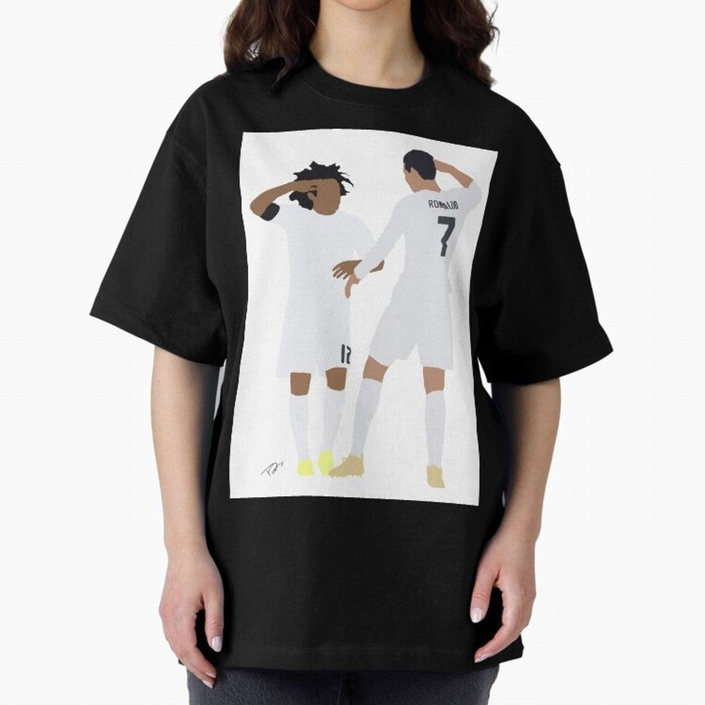 Ronaldo & Marcelo Oversized T-Shirt Celebrate the Magic of FIFA World Cup 2026 Group Stage Centered on Haaland and Mbappe, Argentina and Brazil Energy, Global Supporter Spirit, Legendary Goals, National Colors and Tournament Celebration; Perfect