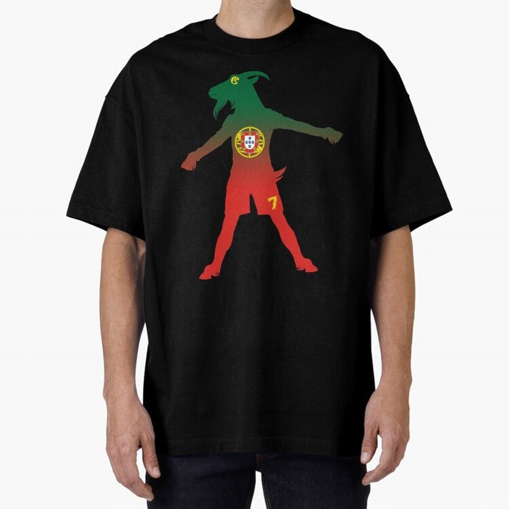 Cristiano Ronaldo GOAT Oversized T-Shirt Get Ready for Global Football Passion for FIFA World Cup 2026 USA Canada Mexico, Driven by Cristiano Ronaldo, Spain, Football Festival Excitement, Trophy Ambitions, Country Rivalries and Star Player Buzz;