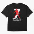 Men Back to manchester Welcome to manchester Oversized T-Shirt Show Your Love for FIFA World Cup 2026 USA Canada Mexico for Fans of Messi and Cristiano Ronaldo and Germany, Bringing Sports Nostalgia, International Competition, Famous Players and