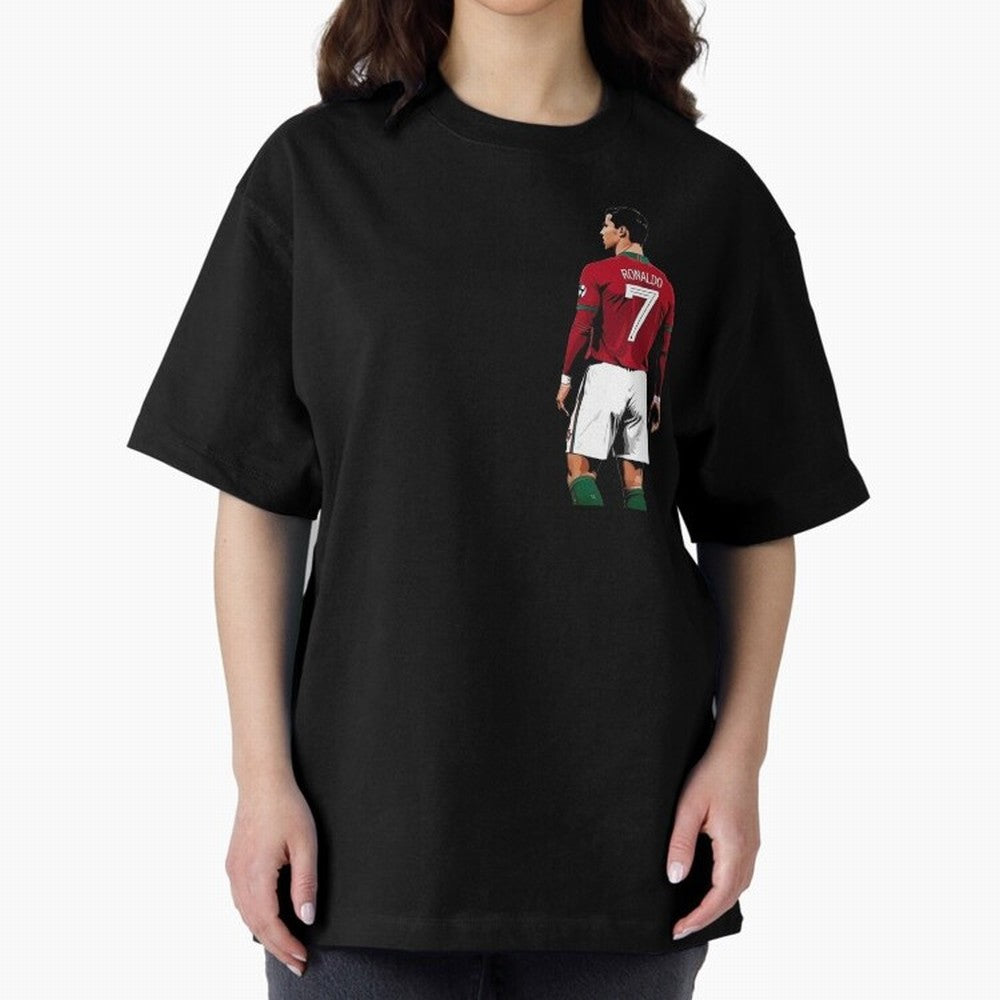 Cristiano Ronaldo inspired design Oversized T-Shirt Follow the Road to Global Football Passion for FIFA World Cup 2026, Filled with Neymar, Brazil, Match Day Excitement, Supporter Culture, Golden Goals and Global Football Passion; Ideal for Fans