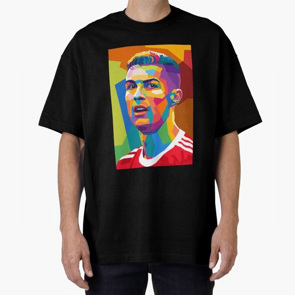 Cristiano Ronaldo Wpap Pop Art Oversized T-Shirt Celebrate the Biggest Stage of the FIFA World Cup 2026 Journey through Messi, Neymar and Mbappe Highlights, France Pride, Game Day Rituals, Football Legends, Country Pride and the Road to the Final;