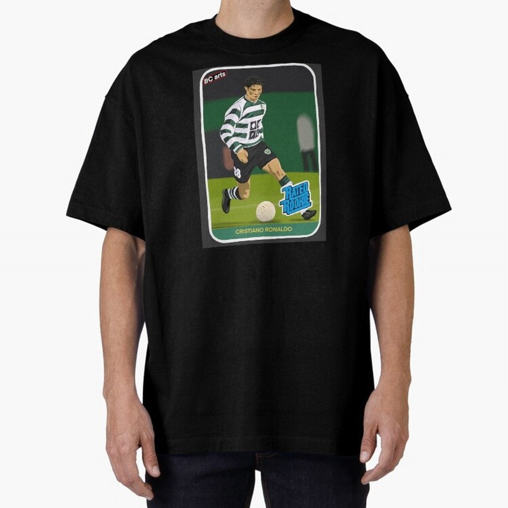 Sporting Lisbon Cristiano Ronaldo Rookie Card Artwork Oversized T-Shirt Follow Every Goal of the FIFA World Cup 2026 Group Stage Journey through Messi, CR7 and Mbappe Highlights, Argentina Pride, Game Day Rituals, Football Legends, Country Pride