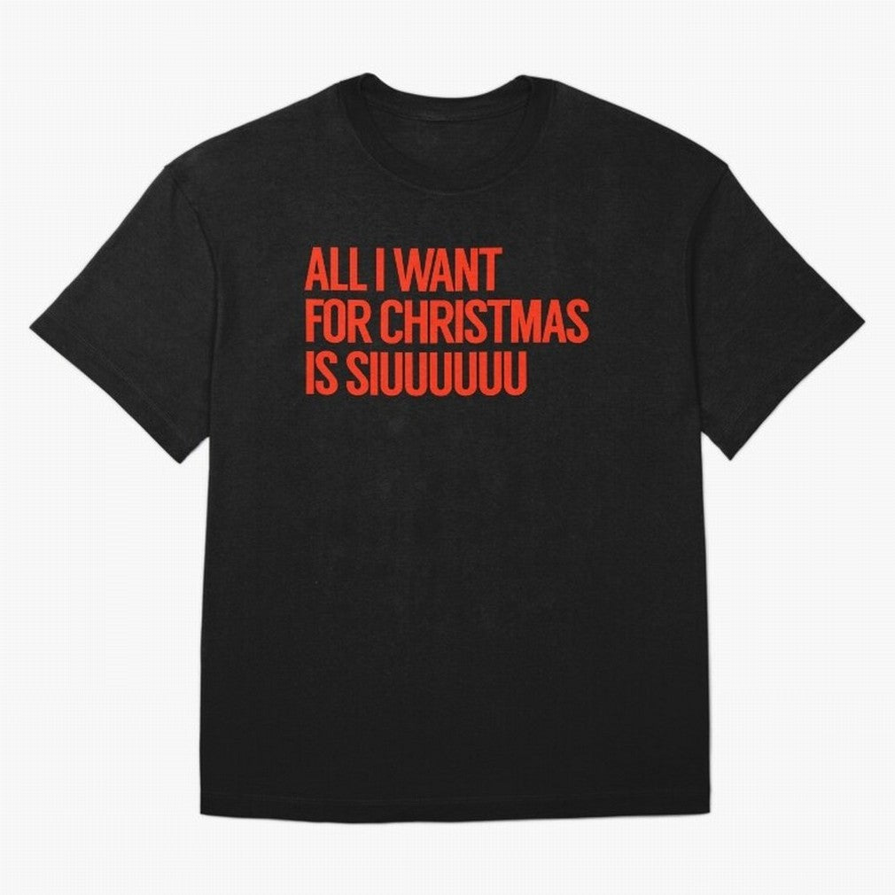 Cristiano Ronaldo - All I Want For Christmas Is Siuuuuuu Oversized T-Shirt Honor the Football Icons of FIFA World Cup 2026 Group Stage Spirit, Filled with England and Germany, Haaland and Mbappe, Fan Favorite Moments, National Team Passion, Big
