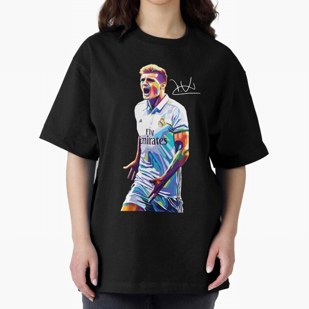 Kroos Footballer Wpap Art Oversized T-Shirt Bring Supporter Culture to FIFA World Cup 2026 USA Canada Mexico for Fans of Neymar, Haaland and Cristiano Ronaldo and Argentina and Brazil, Bringing Retro Football Energy, Iconic Rivalries, Trophy Chase