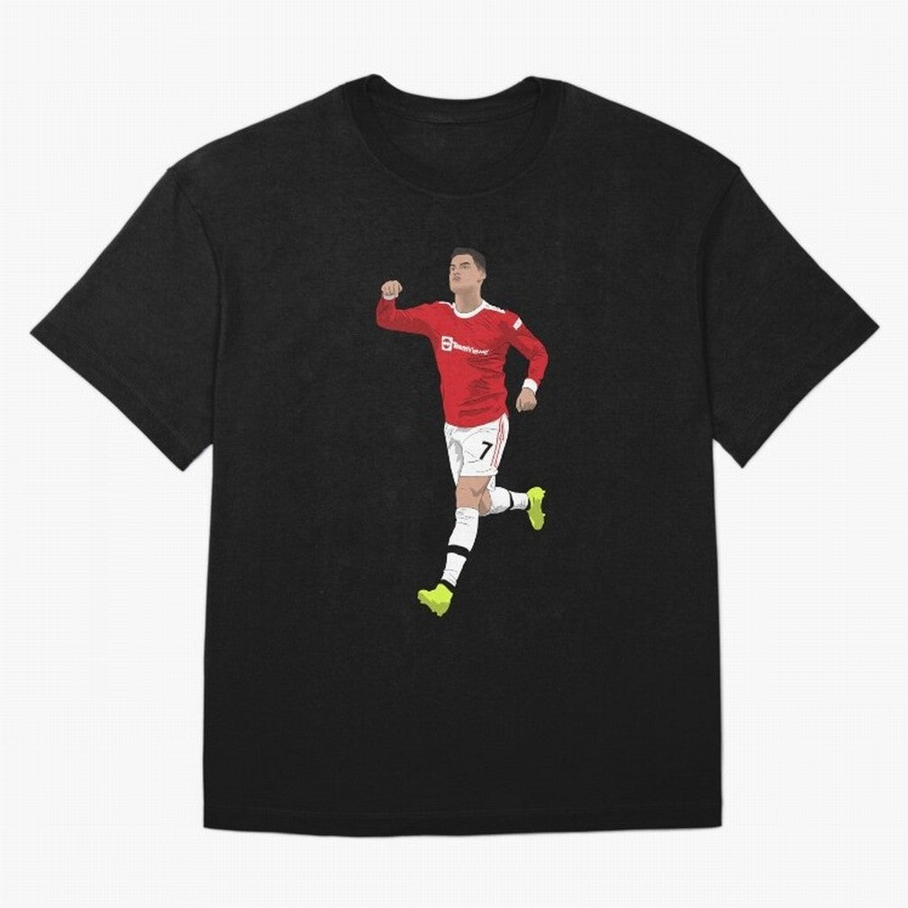 Cristiano Ronaldo Right Here Goal Celebration Oversized T-Shirt Spotlight FIFA World Cup 2026 USA Canada Mexico for Fans of CR7 and Messi and Argentina, France and Brazil, Bringing Stadium Chants, National Pride, Trophy Dreams and Unforgettable