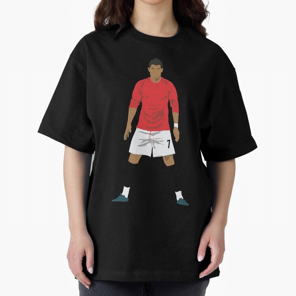 Cristiano Ronaldo MUFC Oversized T-Shirt Remember FIFA World Cup 2026 USA Canada Mexico for Fans of Messi, CR7 and Mbappe and Argentina and Brazil, Bringing Vintage Soccer Flavor, Modern Football Stars, National Flags and Final Night Emotion; Made