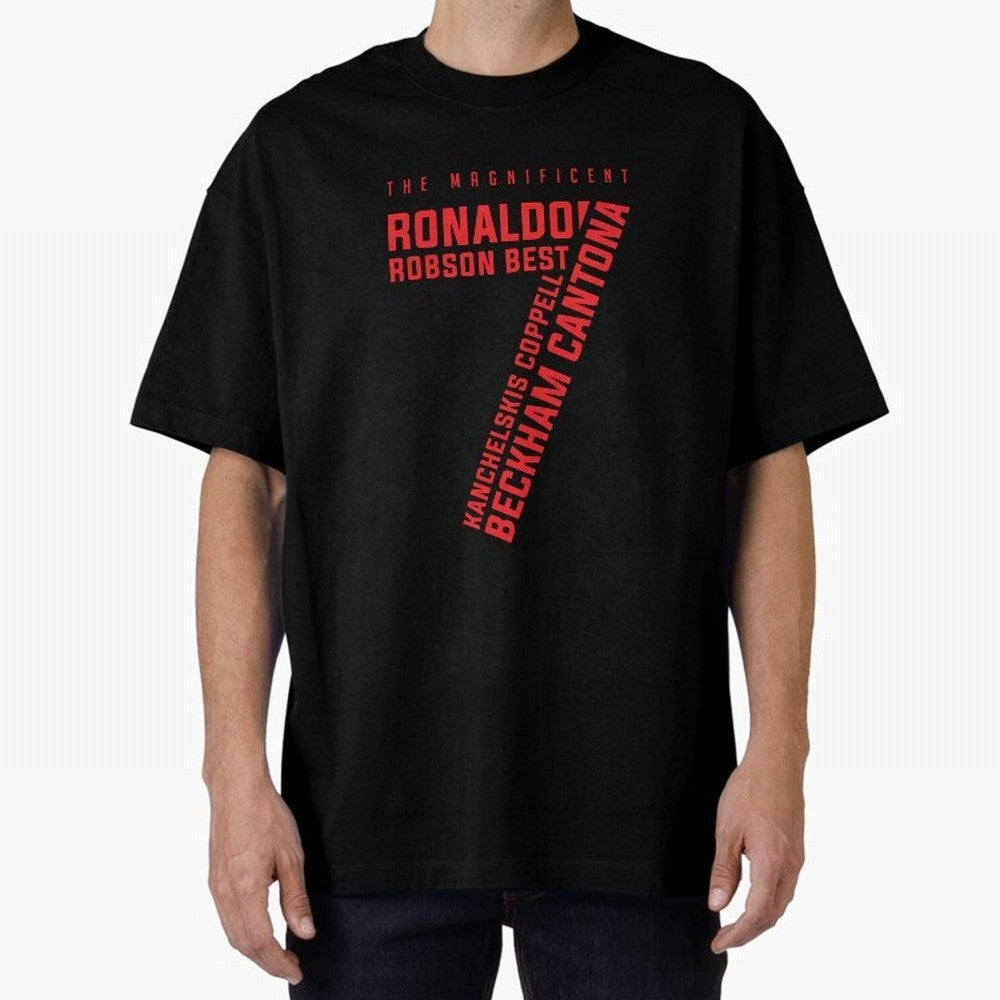 The Magnificent Seven - Man Utd Oversized T-Shirt Carry the FIFA World Cup 2026 Group Stage Journey through Haaland and Mbappe Highlights, Spain and Netherlands Pride, Sports Nostalgia, International Competition, Famous Players and Unforgettable