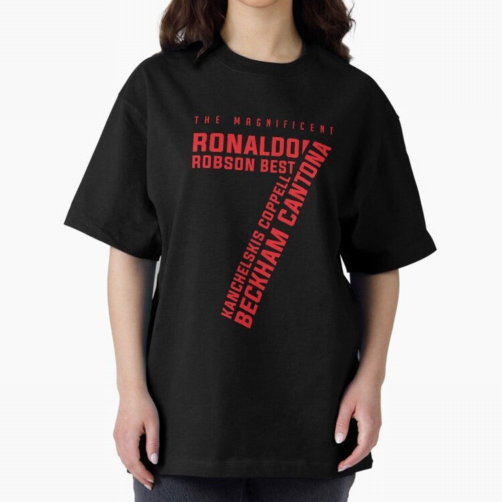 The Magnificent Seven - Man Utd Oversized T-Shirt Carry the FIFA World Cup 2026 Group Stage Journey through Haaland and Mbappe Highlights, Spain and Netherlands Pride, Sports Nostalgia, International Competition, Famous Players and Unforgettable