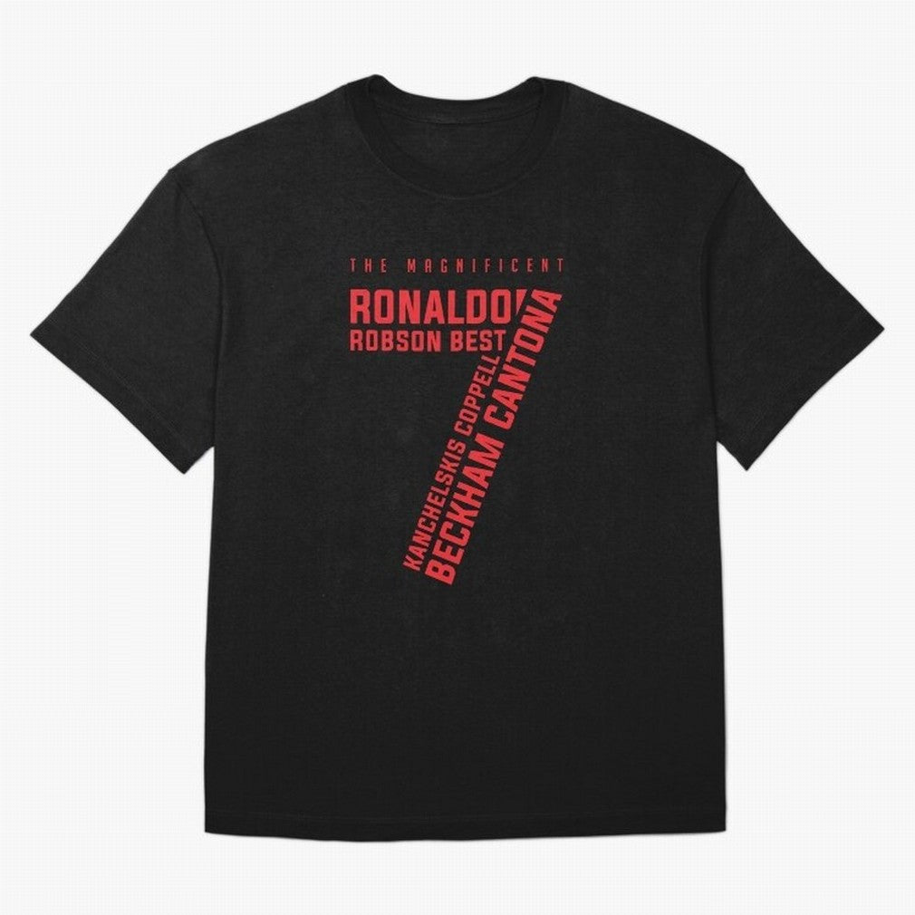 The Magnificent Seven - Man Utd Oversized T-Shirt Carry the FIFA World Cup 2026 Group Stage Journey through Haaland and Mbappe Highlights, Spain and Netherlands Pride, Sports Nostalgia, International Competition, Famous Players and Unforgettable