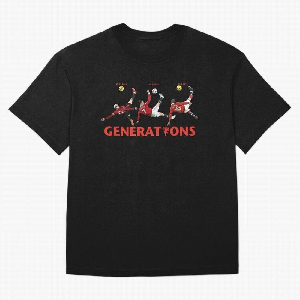 Generations of Manchester United Oversized T-Shirt Support FIFA World Cup 2026 Group Stage Filled with CR7, France and Portugal Energy, Football Festival Excitement, Trophy Ambitions, Country Rivalries and Star Player Buzz; Created for Match Day