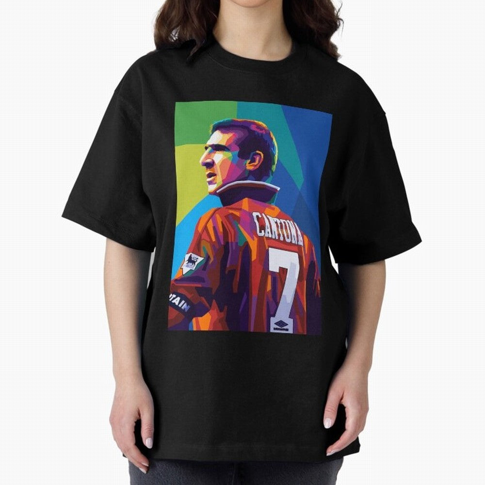 Cantona Man United 7 Pop Art Oversized T-Shirt Support Match Day Hype around FIFA World Cup 2026, Cristiano Ronaldo, Haaland and CR7, England and Germany, Game Day Rituals, Football Legends, Country Pride and the Road to the Final; Built for