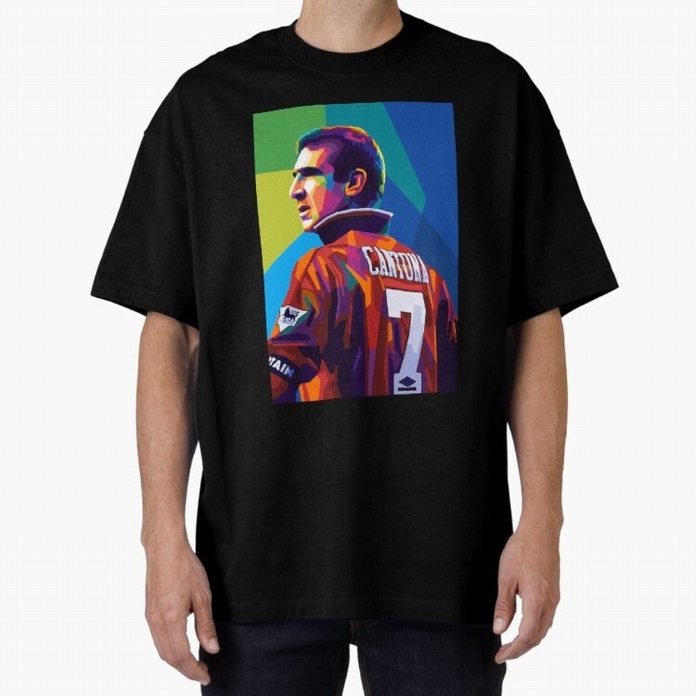 Cantona Man United 7 Pop Art Oversized T-Shirt Support Match Day Hype around FIFA World Cup 2026, Cristiano Ronaldo, Haaland and CR7, England and Germany, Game Day Rituals, Football Legends, Country Pride and the Road to the Final; Built for