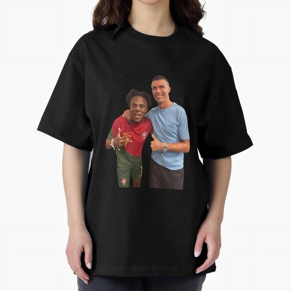 ISHOWSPEED MET RONALDO Oversized T-Shirt Bring Legendary Rivalry Energy to FIFA World Cup 2026 USA Canada Mexico Spirit, Connected to France, Haaland and Mbappe, Match Day Excitement, Supporter Culture, Golden Goals and Global Football Passion;
