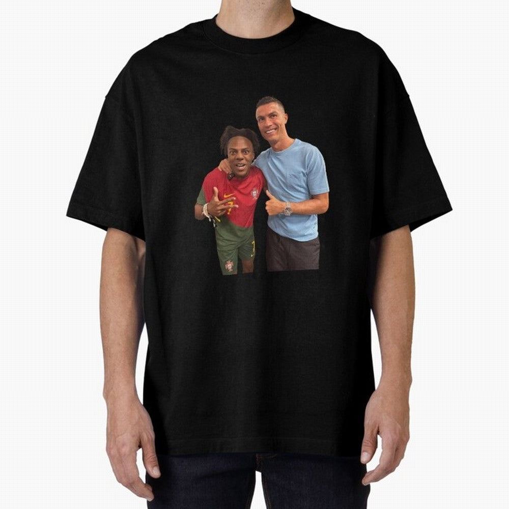 ISHOWSPEED MET RONALDO Oversized T-Shirt Bring Legendary Rivalry Energy to FIFA World Cup 2026 USA Canada Mexico Spirit, Connected to France, Haaland and Mbappe, Match Day Excitement, Supporter Culture, Golden Goals and Global Football Passion;