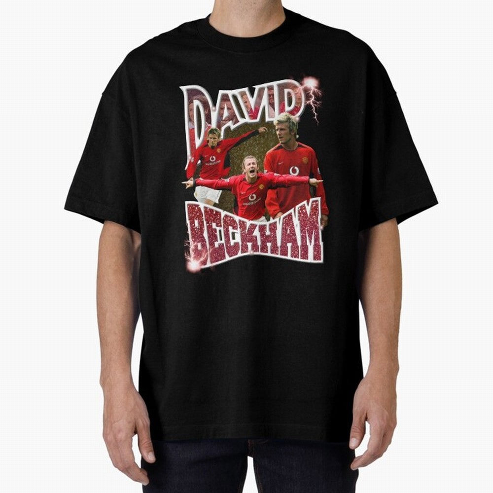 David Beckham Graphic Tee Oversized T-Shirt Celebrate Golden Goal Energy in FIFA World Cup 2026 Group Stage for Fans of Messi, CR7 and Mbappe and Argentina and Brazil, Bringing Stadium Chants, National Pride, Trophy Dreams and Unforgettable