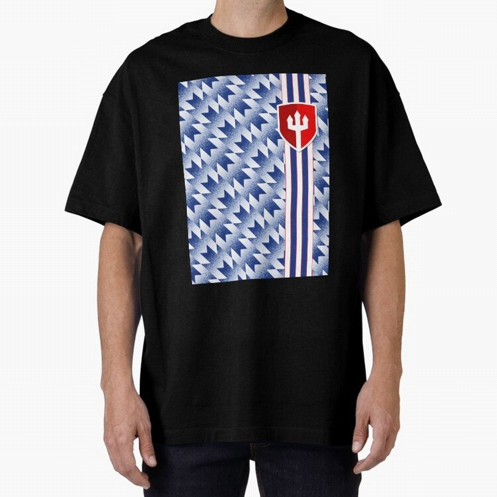 Manchester United 94 Away Jersey Pattern Oversized T-Shirt Turn Football Passion into FIFA World Cup 2026 Highlighting Cristiano Ronaldo, France Energy, Game Day Rituals, Football Legends, Country Pride and the Road to the Final; Perfect for Fans,
