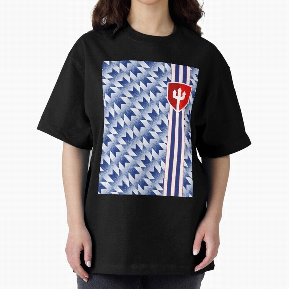 Manchester United 94 Away Jersey Pattern Oversized T-Shirt Turn Football Passion into FIFA World Cup 2026 Highlighting Cristiano Ronaldo, France Energy, Game Day Rituals, Football Legends, Country Pride and the Road to the Final; Perfect for Fans,