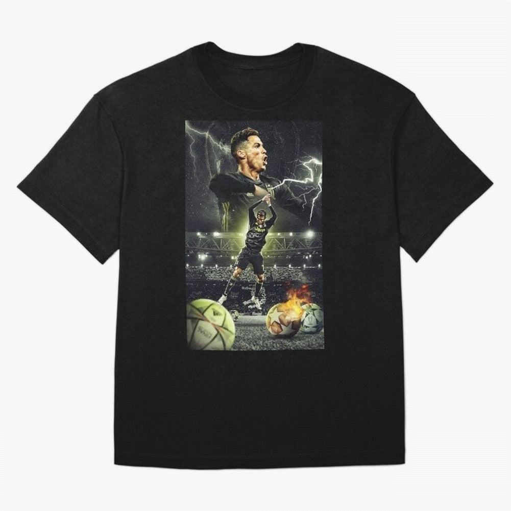 Ronaldo Illustration Oversized T-Shirt Keep Football History Alive during FIFA World Cup 2026 USA Canada Mexico Spirit, with Netherlands, Haaland, Tournament Hype, Historic Matchups, Family Viewing Parties and Global Sports Pride; Ideal for Fans