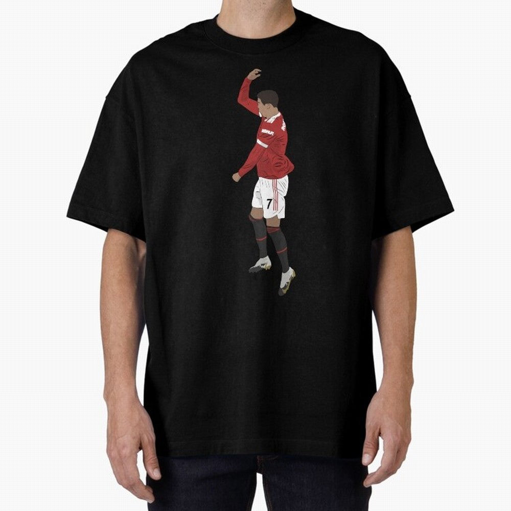 Cristiano Ronaldo Pirouette Siuuuu Goal Celebration Oversized T-Shirt Follow Global Football Passion for FIFA World Cup 2026, Celebrating Haaland and Mbappe, Netherlands, Retro Football Energy, Iconic Rivalries, Trophy Chase Drama and Stadium