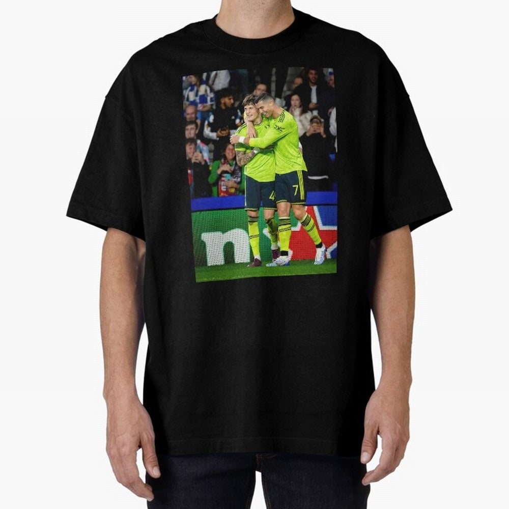 Cristiano Ronaldo And Garnacho ,Ronaldo Gifts,Ronaldo Cover,Ronaldo Prints Oversized T-Shirt Refresh FIFA World Cup 2026 Driven by Messi, Neymar and Mbappe, Germany Energy, Sports Nostalgia, International Competition, Famous Players and