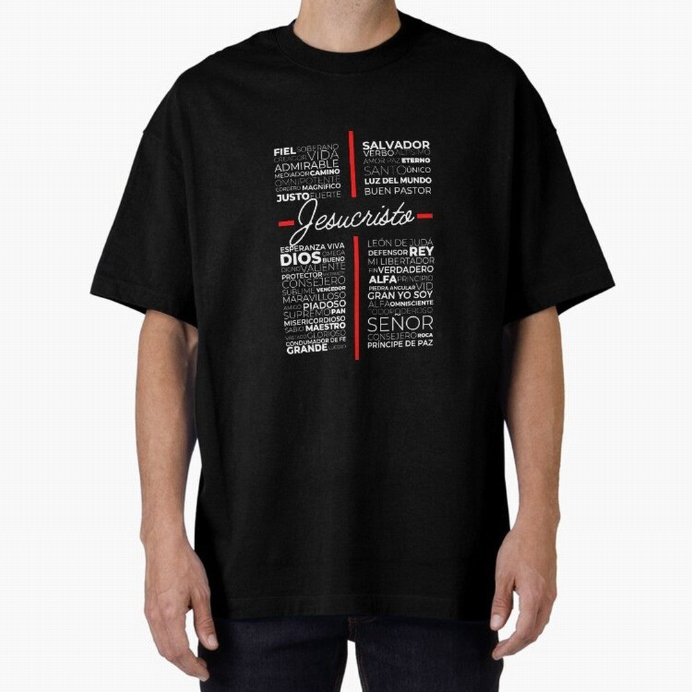 Jesus Christian Cristiano Espanol Oversized T-Shirt Show Match Day Excitement for FIFA World Cup 2026 USA Canada Mexico Spirit, Inspired by Argentina, France and Brazil, CR7, Stadium Memories, Football Loyalty, International Chants and Championship