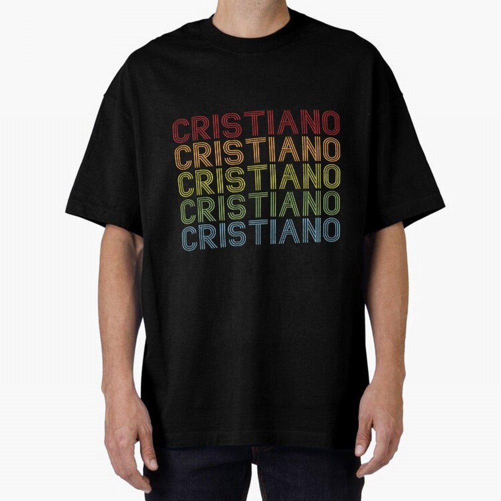 Cristiano Name T Shirt - Cristiano Vintage Retro Cristiano Name Gift Item Tee Oversized T-Shirt Elevate FIFA World Cup 2026 USA Canada Mexico Inspired by Messi, CR7 and Mbappe, Germany Energy, Stadium Memories, Football Loyalty, International