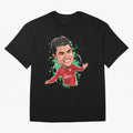 Cristiano Oversized T-Shirt Showcase Global Football Passion for FIFA World Cup 2026 USA Canada Mexico, Capturing Messi, CR7 and Mbappe, France and Portugal, Global Supporter Spirit, Legendary Goals, National Colors and Tournament Celebration;