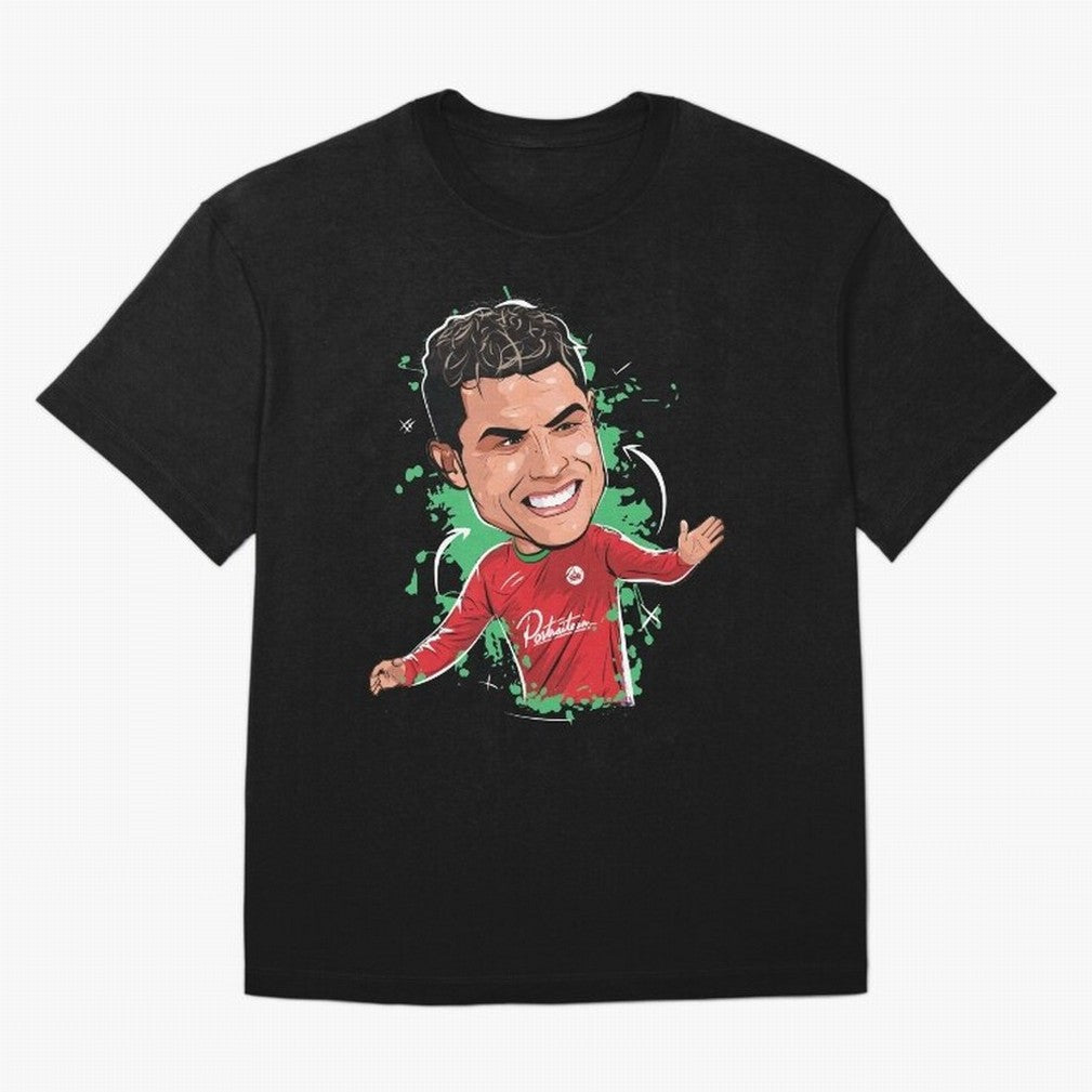 Cristiano Oversized T-Shirt Showcase Global Football Passion for FIFA World Cup 2026 USA Canada Mexico, Capturing Messi, CR7 and Mbappe, France and Portugal, Global Supporter Spirit, Legendary Goals, National Colors and Tournament Celebration;