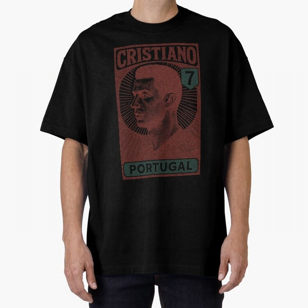 CRISTIANO Oversized T-Shirt Mark Global Football Passion for FIFA World Cup 2026, Built around Cristiano Ronaldo, Haaland and CR7, Brazil, Portugal and Argentina, Supporter Pride, Iconic Celebrations, Legendary Names and Global Match Day Energy;