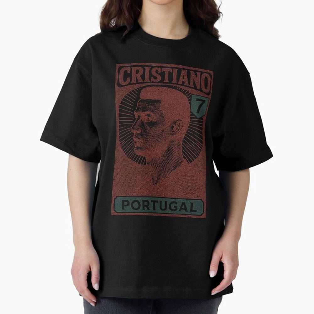 CRISTIANO Oversized T-Shirt Mark Global Football Passion for FIFA World Cup 2026, Built around Cristiano Ronaldo, Haaland and CR7, Brazil, Portugal and Argentina, Supporter Pride, Iconic Celebrations, Legendary Names and Global Match Day Energy;