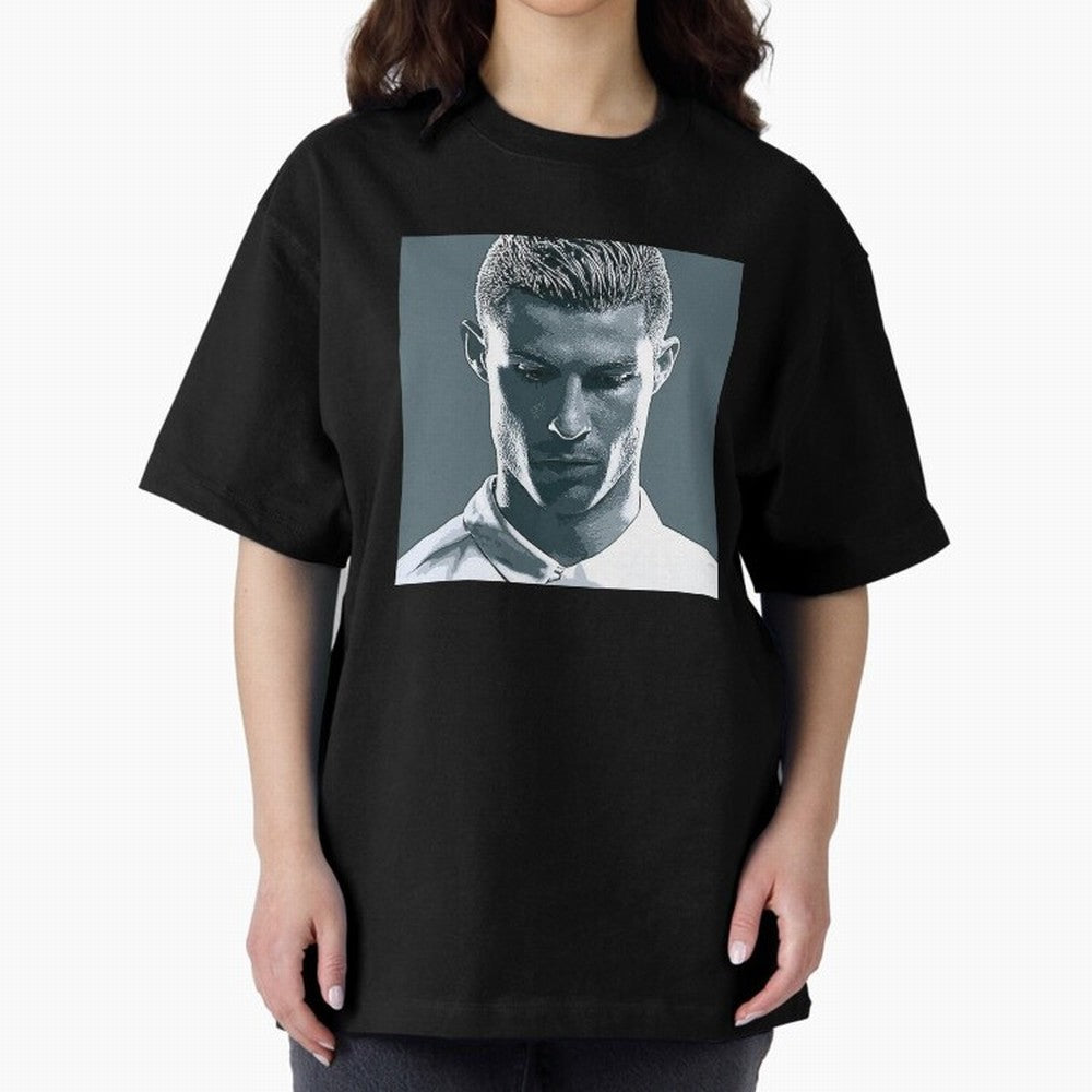 Ronaldo Portrait Oversized T-Shirt Celebrate Every Goal in FIFA World Cup 2026 for Fans of Neymar, Haaland and Cristiano Ronaldo and France, Bringing Stadium Memories, Football Loyalty, International Chants and Championship Tradition; Ideal for