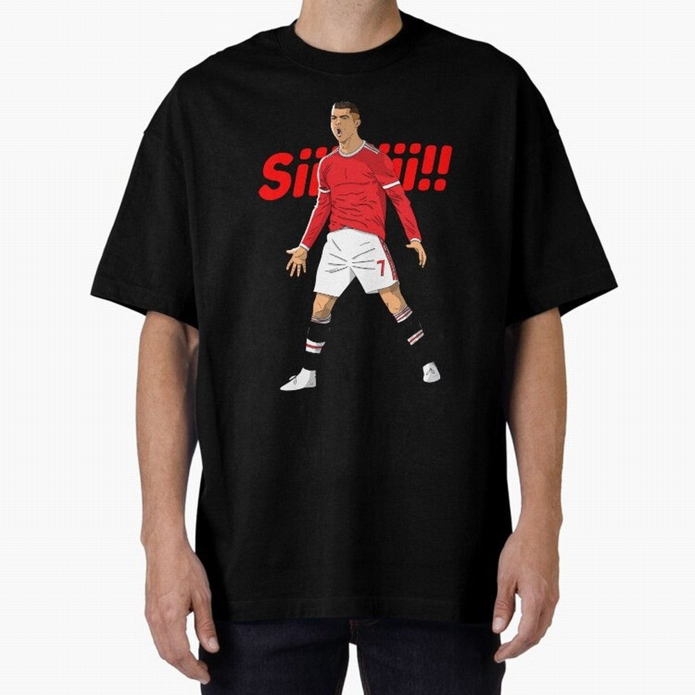 CR7 Siiiii!, Cristiano Ronaldo's trademark goal celebration Oversized T-Shirt Celebrate Football Dreams Across FIFA World Cup 2026 Group Stage Celebrating Neymar, Haaland and Cristiano Ronaldo, Brazil, Portugal and Argentina Energy, Football